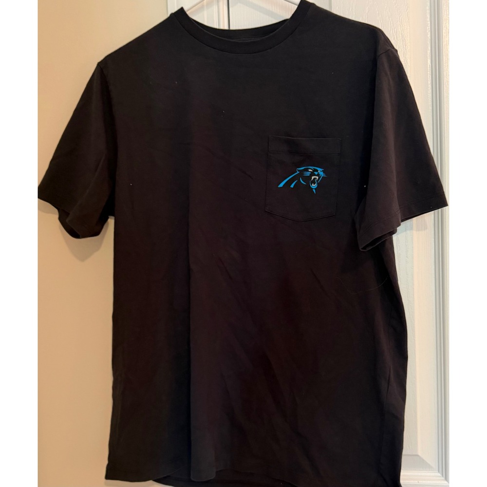Vineyard Vines Carolina Panthers NFL Pocket T-Shirt Mens Medium Black Cotton